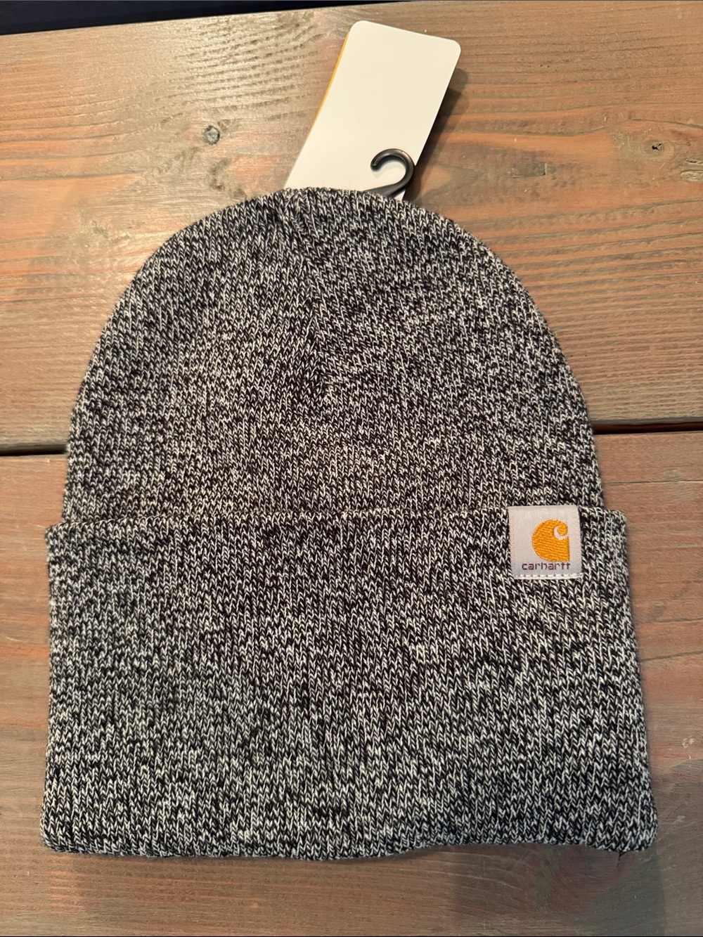 Carhartt Marled Black & White Fold Cuff Beanie